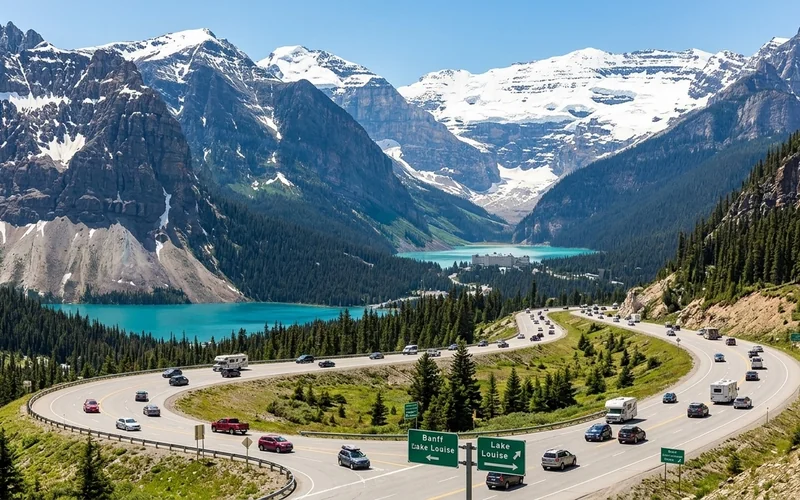 Banff and Lake Louise turquoise lakes in the Canadian Rockies