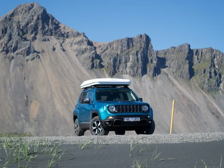 Iceland 4x4 SUV rental with pop-up rooftop tent